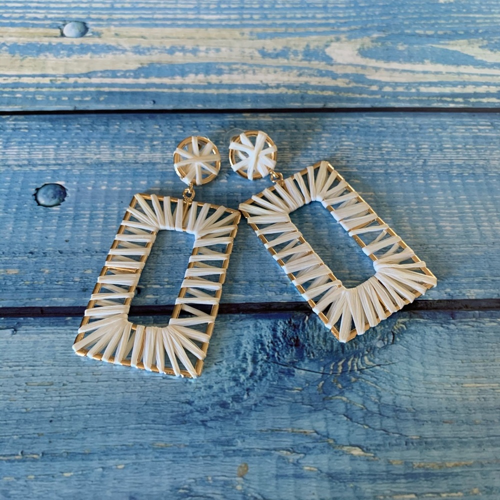 Statement Earrings - in white